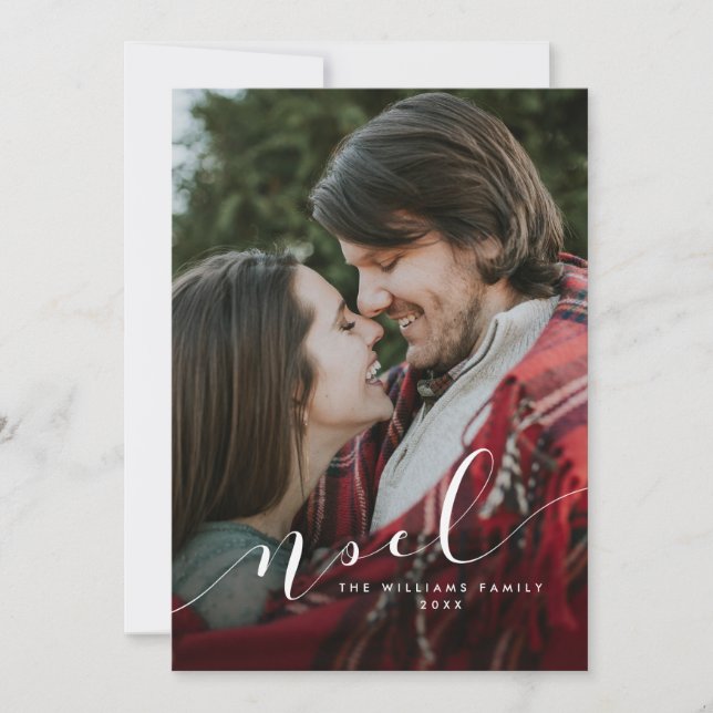 Cartões de foto de Natal de ruído simples (Frente)