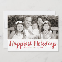 Cartões de foto de Natal de Script Vermelho de Fer