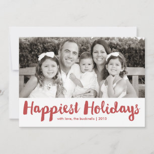 Cartões de foto de Natal de Script Vermelho de Fer