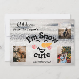 Cartões de foto de Natal de Snowman Cute de Neve