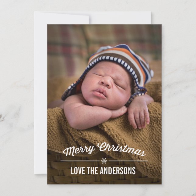 Cartões de foto de Natal Divisor Floco de Neve (Frente)