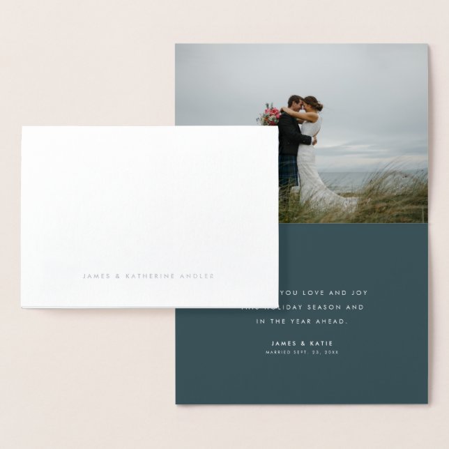 Cartões de foto de Natal do script do Sr. & Sra. (Exibição)