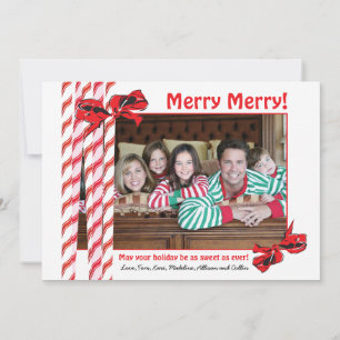 Cartões de foto de Natal doce de canas