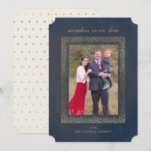 Cartões de foto de Natal Dourado religioso