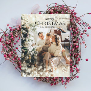 Cartões de foto de Natal elegante moderno Sparkle