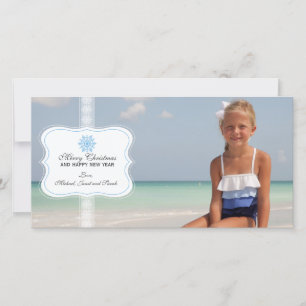 Cartões de foto de Natal Elegante Snowflake