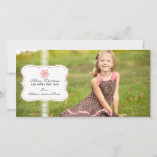 Cartões de foto de Natal Elegante Snowflake