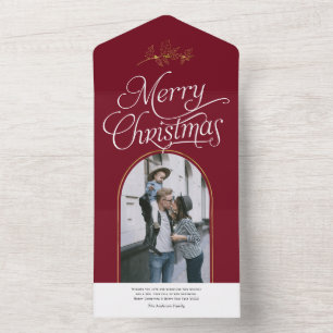 Cartões de foto de Natal elegantes com caligrafia