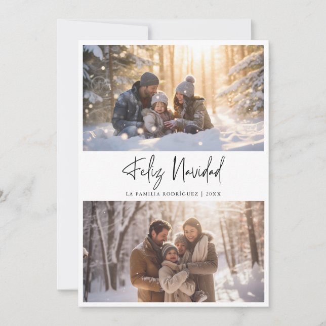 Cartões de foto de Natal Espanhol de Feliz Navidad (Frente)