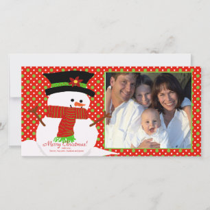 Cartões de foto de Natal Feliz da Família Snowma