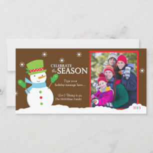 Cartões de foto de Natal Feriado de inverno Snowma