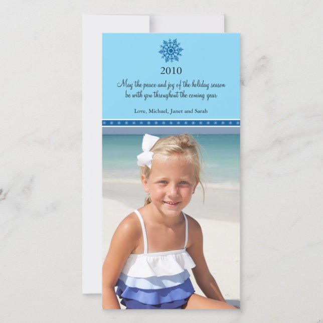 Cartões de foto de Natal Floco de Neve (Frente)