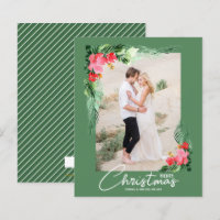 Cartões de foto de Natal Floral Tropical