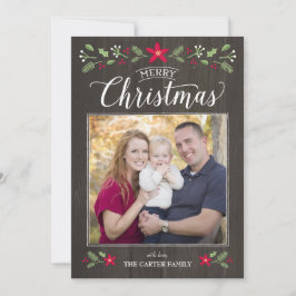 Cartões de foto de Natal Folk Floral