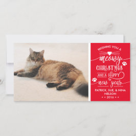 Cartões de foto de Natal, Gato, COR EDITÁVEL