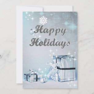 Cartões de foto de Natal Glitter Silver de Férias
