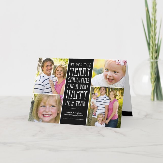 Cartões de foto de Natal Holiday Wish (Frente)