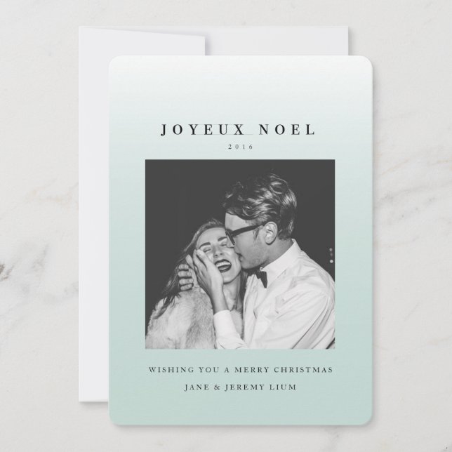 Cartões de foto de Natal Joyeux Noel Ombre (Frente)