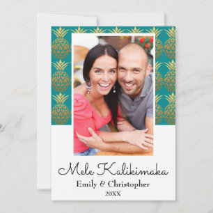 Cartões de foto de Natal Mele Kalikimaka Pineappl