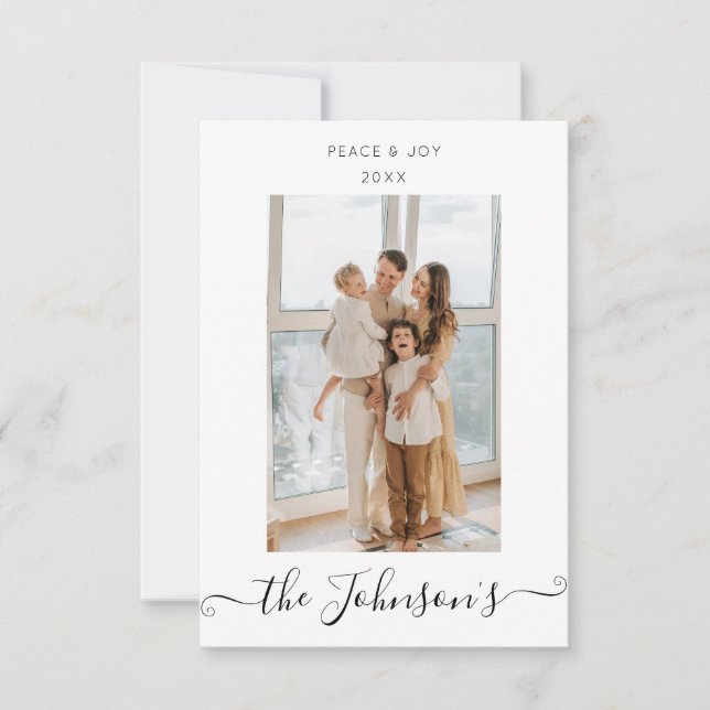 Cartões de foto de Natal mínimo moderno (Frente)