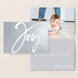Cartões de foto de Natal Mínimo Moderno Joy Foil