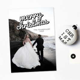 Cartões de foto de Natal Mínimo Moderno Retroativo