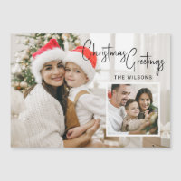 Cartões de foto de Natal moderno com Inset