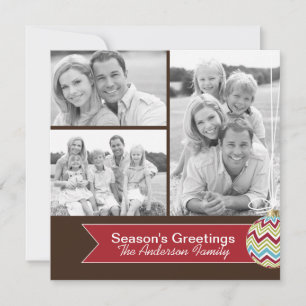 Cartões de foto de Natal na moda de Chevron
