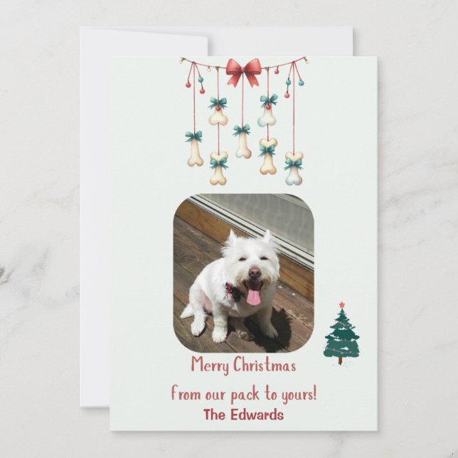 Cartões de foto de Natal Personalizado de Cães (Frente)