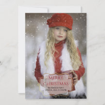 Cartões de foto de Natal Personalizado Elegante
