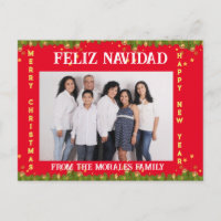 CARTÕES DE FOTO DE NATAL PERSONALIZADO INGLÊS ESPA