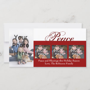 Cartões de foto de Natal Personalizados de Paz