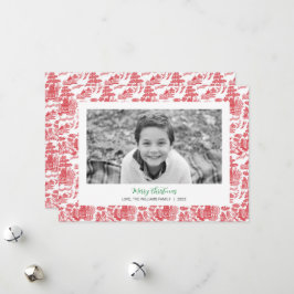 Cartões de foto de Natal Red Chinoiserie