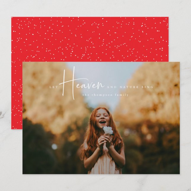 Cartões de foto de Natal religioso Céu e Natureza (Frente/Verso)