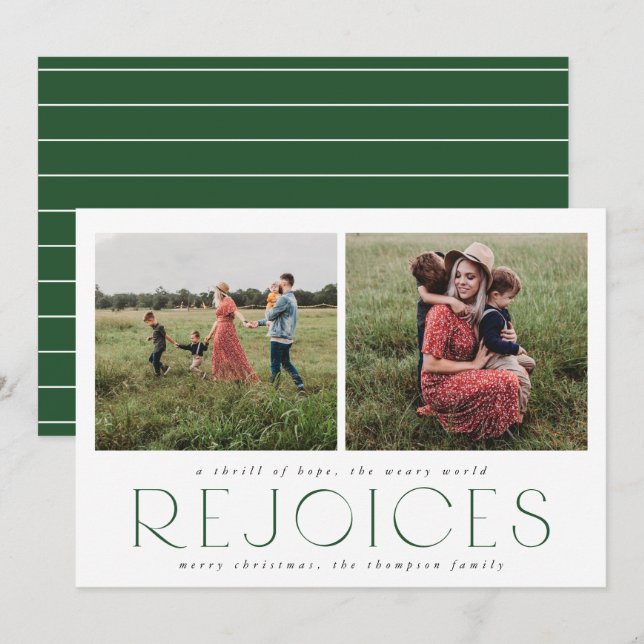 Cartões de foto de Natal religioso mínimo em pinhe (Frente/Verso)