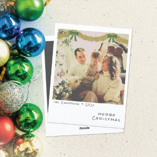 Cartões de foto de Natal Retroativo - Dourado e Ve