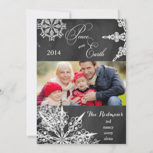 Cartões de foto de Natal Snowflakes Chalkboard