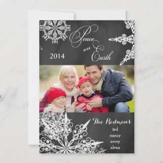 Cartões de foto de Natal Snowflakes Chalkboard