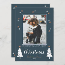 Cartões de foto de Natal Verde Quente