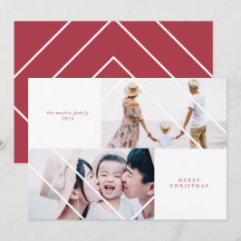 Cartões de foto de Natal Vermelho de Quadro Modern