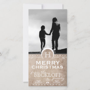 Cartões de foto de Natal Vintage Art Deco