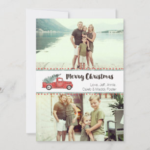 Cartões de foto de Natal Vintage Truck