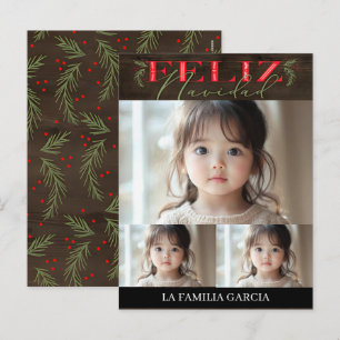 Cartões de Foto Personalizados Feliz Navidad 2026