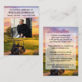 Cartões de Foto Poema de Oração de Funeral de Bugg