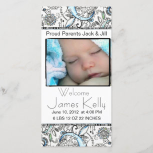 cartões de fotos bebê de boas-vindas