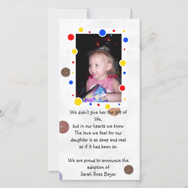 cartões de fotos de anúncio de adoção (Frente)