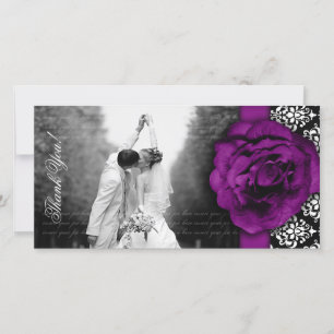 Cartões de fotos de Casamento, Rosa de roxo, preto