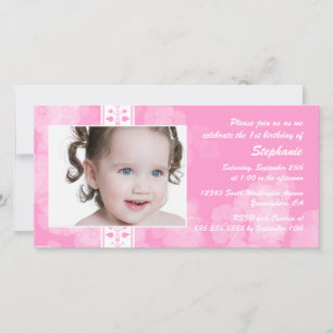 Cartões de fotos de convite de aniversário de flor