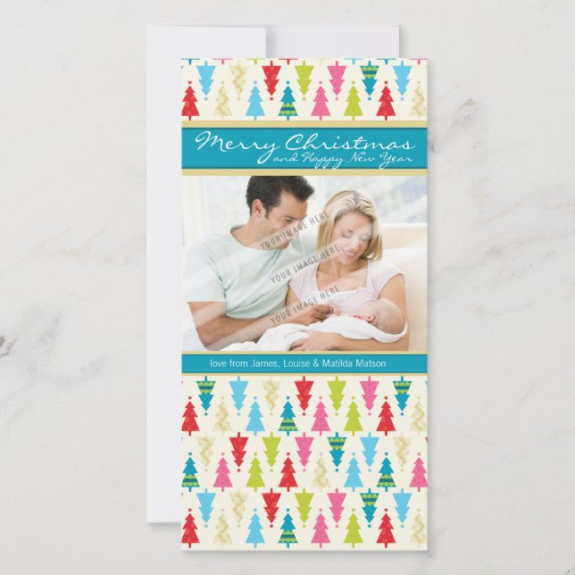 Cartões de fotos DE FAMÍLIA: padronnedxmastree 1P (Frente)