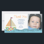 Cartões de fotos de Festa de aniversário dos Saile<br><div class="desc">Guarde a única festa de primeiro aniversario do seu filho para amigos e familiares para guardarem para sempre! Muito fácil de personalizar com seus próprios detalhes... apenas digite o texto de exemplo nas caixas acima à direita. Você também pode mudar facilmente o tamanho da fonte, o estilo e a posição...</div>